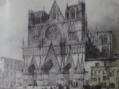 Façade van de kathedraal Saint-Jean de Lyon door Unbekannt Unbekannt